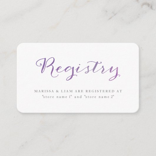 Carte de registre Pure Loss Watercolor / Violet (Devant)