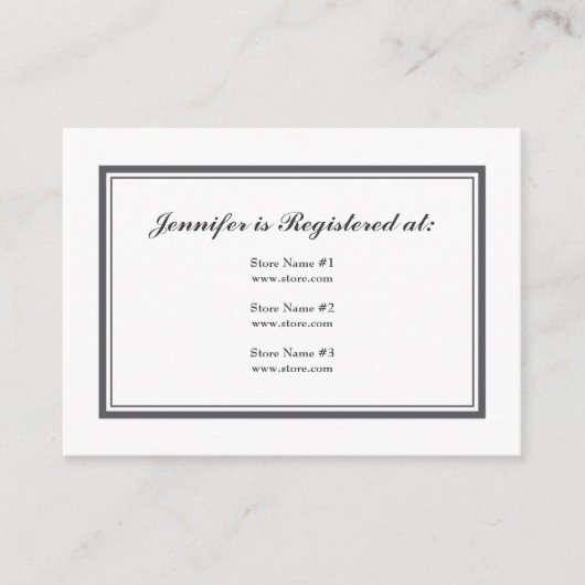 Carte de registre Tuxedo en gris (Devant)