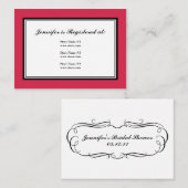 Carte de registre Tuxedo en rouge classique (Devant / Derrière)