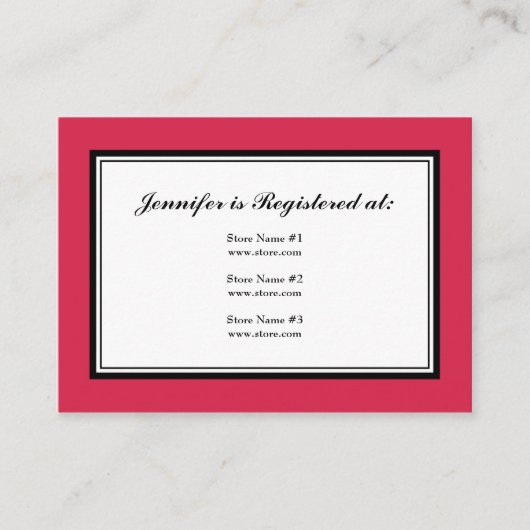 Carte de registre Tuxedo en rouge classique (Devant)