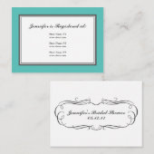 Carte de registre Tuxedo en Turquoise et Grey (Devant / Derrière)