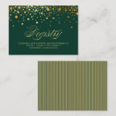 Carte de registre verte Faux Gold Foil Confetti Do (Devant / Derrière)