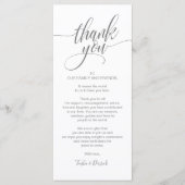 Carte de réglage du Merci du dîner de répétition (Devant)