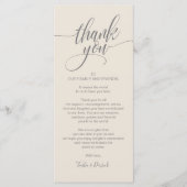 Carte de réglage du Merci du dîner de répétition (Devant)