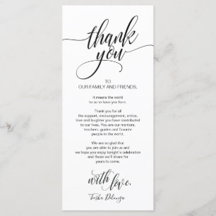 Carte de réglage du Merci du dîner de répétition