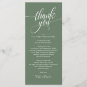 Carte de réglage du Merci du dîner de répétition (Devant)