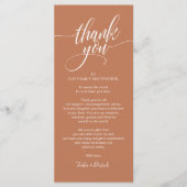 Carte de réglage du Merci du dîner de répétition (Devant)