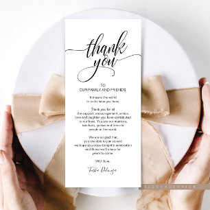 Carte de réglage du Merci du dîner de répétition