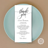 Carte de réglage du Merci du dîner de répétition