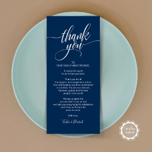 Carte de réglage du Merci du dîner de répétition