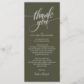 Carte de réglage du Merci du dîner de répétition (Devant)