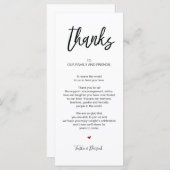 Carte de réglage du Merci mariage dessiné à la mai (Devant / Derrière)