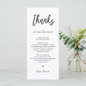 Carte de réglage du Merci mariage dessiné à la mai (Debout devant)