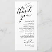 Carte de réglage du Merci Mariage romantique (Devant)