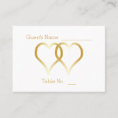 Carte de réglage mariage Gold Hearts (Devant)