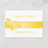 Carte de réglage mariage Papillon jaune (Dos)