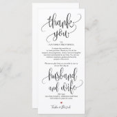 Carte de réglage Merci pour dîner Mariage v2 (Devant / Derrière)