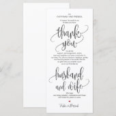 Carte de réglage Merci pour dîner Mariage v4 (Devant / Derrière)