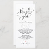 Carte de réglage Merci pour dîner Mariage v8 (Devant / Derrière)