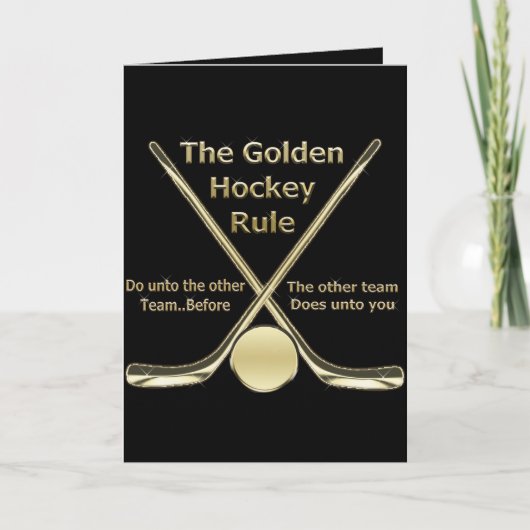 Carte de règle de hockey d'or (Devant)