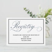 Carte de réglement de mariage à l'encre bleue ardo (Debout devant)