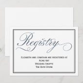 Carte de réglement de mariage à l'encre bleue ardo (Devant / Derrière)