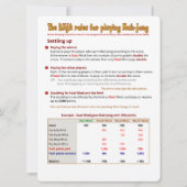 Carte    de règles BMJA à grande impression - Conf (Devant)