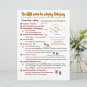 Carte de règles BMJA à grande impression - Prépara (Debout devant)