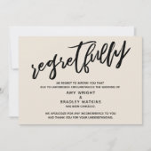 Carte de regrets d'annulation de mariage à l'écrit (Devant)