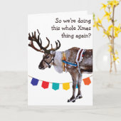 CARTE DE RÉINDEUR IRONIQUE XMAS PERSONNALISABLE (Fleur jaune)