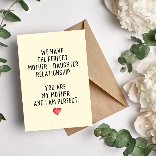 Carte de relation parfaite mère-fille
