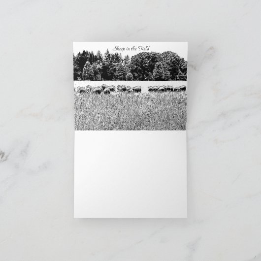 CARTE DE REMARQUE ANIMALE SHEEP FIELD (Intérieur)