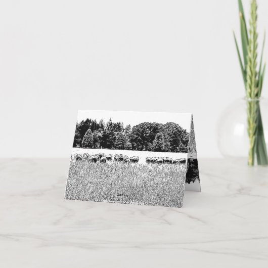 CARTE DE REMARQUE ANIMALE SHEEP FIELD (Dos)