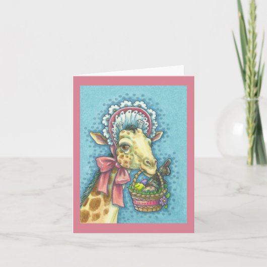 CARTE DE REMARQUE GIRAFFE DE PÂQUES Vide (Devant)