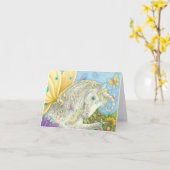 CARTE DE REMARQUE UNICORN Imaginaire vide (Fleur jaune)