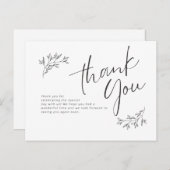 Carte de remerciement (Devant / Derrière)