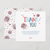 Carte de remerciement 4 juillet Little Firecracker (Devant / Derrière)