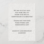 Carte de remerciement 50e anniversaire de mariage  (Verso)