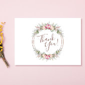 Carte de remerciement à couronne de fleurs sauvage