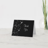 Carte de remerciement à défilement Papillon Noir & (Devant)