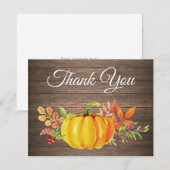 Carte de remerciement à l'aquarelle automne citrou (Devant / Derrière)