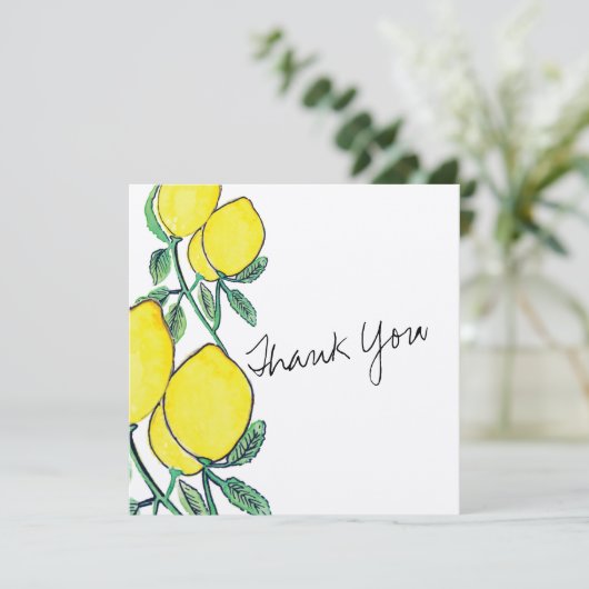 Carte de remerciement à l'aquarelle avec écriture  (Debout devant)