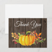 Carte de remerciement à l'aquarelle rustique de ci (Devant / Derrière)