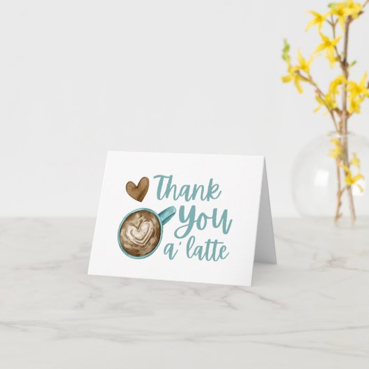 Carte de remerciement A' Latte (Fleur jaune)