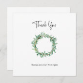 Carte de remerciement à l'olivier en aquarelle (Devant / Derrière)