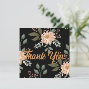 Carte de remerciement à motif floral