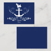 Carte de remerciement à motif nautique d'ancre (Devant / Derrière)