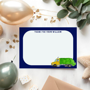 Carte de remerciement à panneau plat Camion à ordu