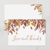 Carte de remerciement à plat à l'aquarelle avec fe (Devant / Derrière)