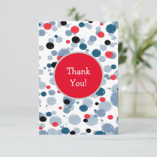 Carte de remerciement à plat motif bulle (Debout devant)